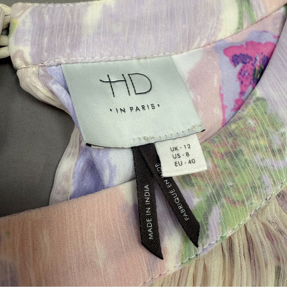 Anthropologie HD in Paris Floral Ombre Dress in Yellow, Pink, White, 8. - Picture 8 of 11